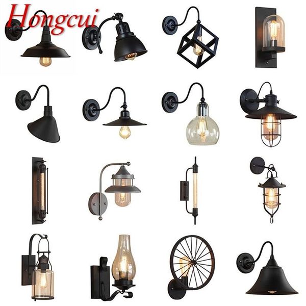 

hongcui retro wall lamp loft vintage contemporary industrial style sconces light corridor for home