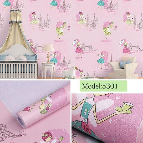 

self-adhesive pvc wall stickers wallpaper wallcoverings for kids children girl boy livingroom 45cm x 10m pink blue cartoon wallpapers