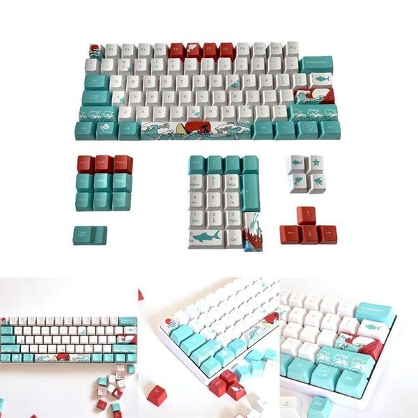 

coral sea xda height dye-sub keycaps pbt key caps 108 set full gift for keyboard keys o1z1 keyboards