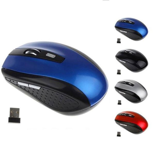 Mouse ottico wireless USB da 2,4 GHz Ricevitore ergonomico Smart Sleep Risparmio energetico per computer Windows Mini tablet portatile PC portatile Desktop con scatola bianca
