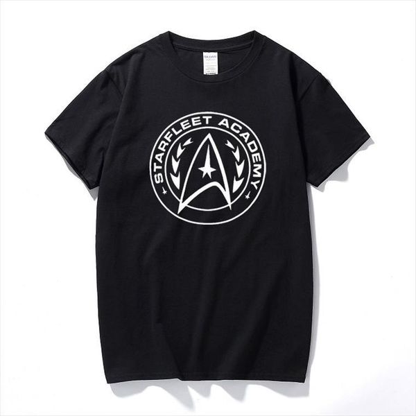 

starfleet academy tee star enterprise men space trek retro summer camiseta cotton short sleeve, White;black