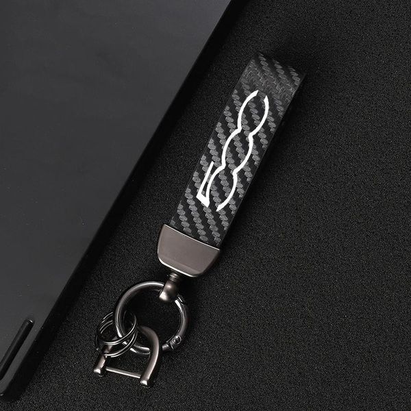

keychains high-grade leather car key chain 360 degree rotating horseshoe rings for fiat punto 500 panda abarth tipo accessories, Silver