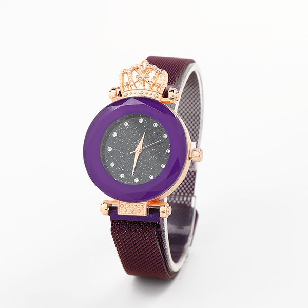 

watch vibrato net red sky tiktok watch 12 drill belt, Slivery;brown
