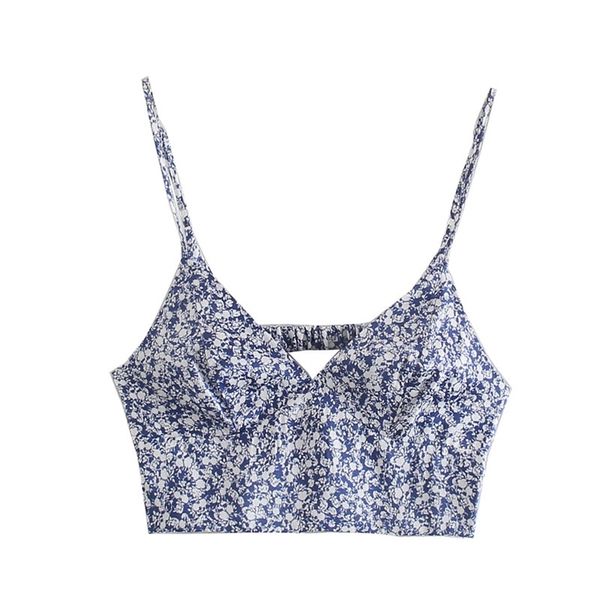 

women summer print short camis tank floral sleeveless off shoulder female vintage street sweet clothes 210513, White