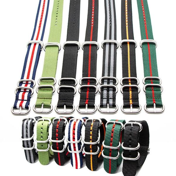 

watch bands heavy-duty military ballistic nylon strap 18mm 20mm 22mm 24mm multicolor available for nato style replacement wristband, Black;brown