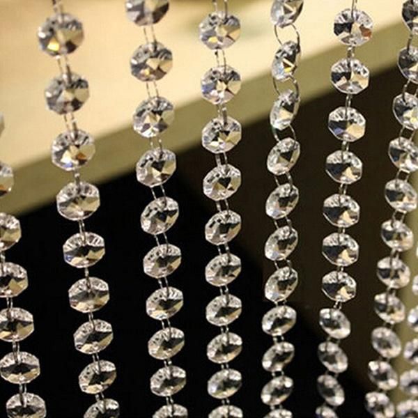 

curtain & drapes 10pcs clear acrylic crystal beaded garlands chandelier hanging ornament for wedding party living room decoration