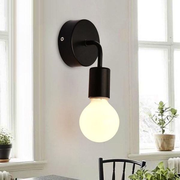 

wall lamps tiooka creative simple lamp holder e27 black white for living room corridor stair bedroom metal mounted lighting