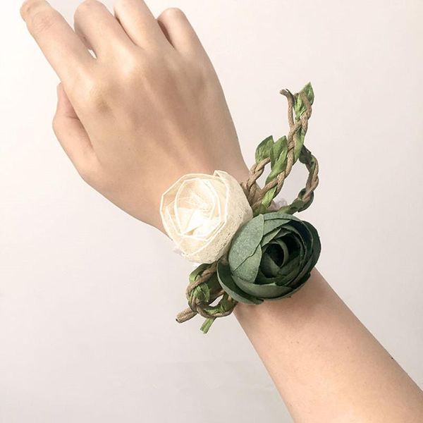 

decorative flowers & wreaths 10pcs/pack artificial flower wedding bridesmaid corsage groomsman wrist simulation rose