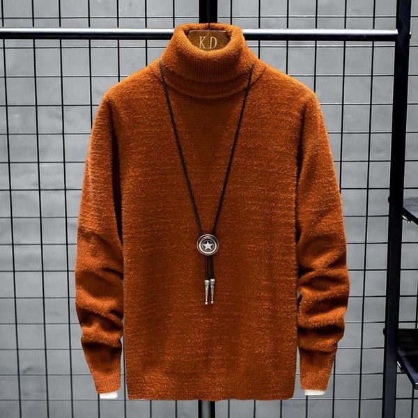 

men's sweaters 2021 winter mens christmas jumper turtleneck cashmere sweater men male pullover thick warm pull homme, White;black