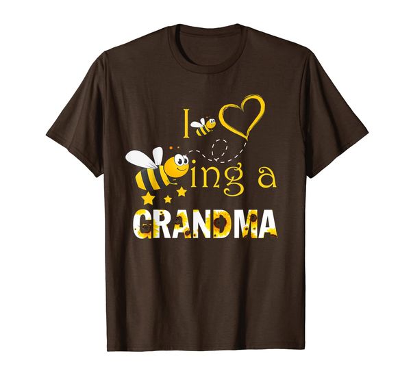 

womens i love being a grandma tshirt sunflower and bee shirt, White;black