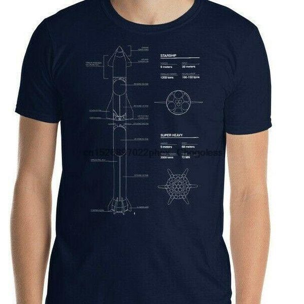 

men's t-shirts spacex starship blueprint t-shirt, White;black