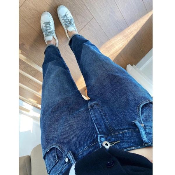 

women's jeans autumn casual woman pants loose elastic denim high waist trousers pantalones, Blue