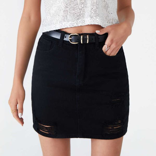 

fashion skirts 202 bla denim short spring and autumn half large butto, Black