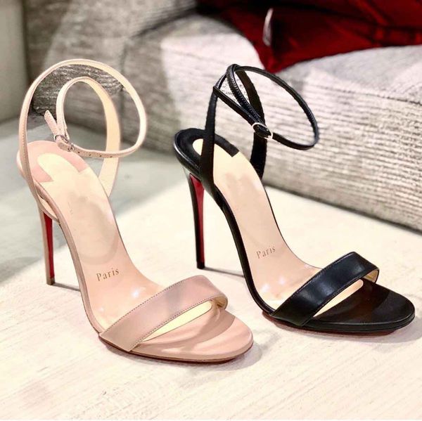 

evening bridal weeding loubigirl sandals red bottom shoes women nude black leather high heels lady sandalias [original box,eu35-44]