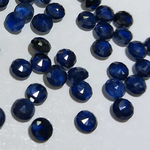 

natural sapphire loose gemstone for jewelry making,2.5mmx2.5mm round cut,bright and clean dyi mian stone h1015, Black