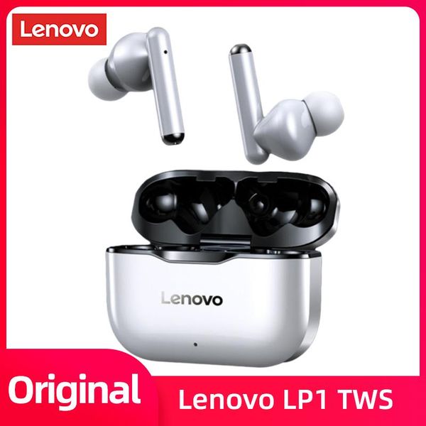 

original lenovo lp1 tws hearphones earphone 5.0 wireless headset sport earbuds noise cancelling with mic stereo bass cell phone ea earphones