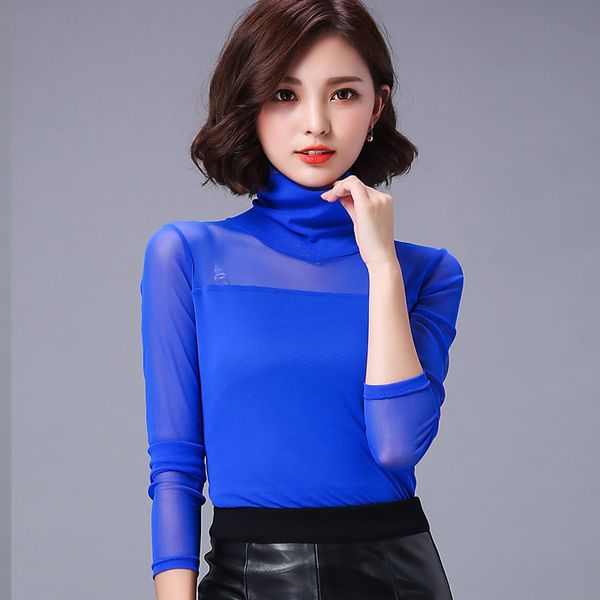 

women's t-shirt womens blouse shirt black white casual long sleeve lace under shirts elastic and blouses women