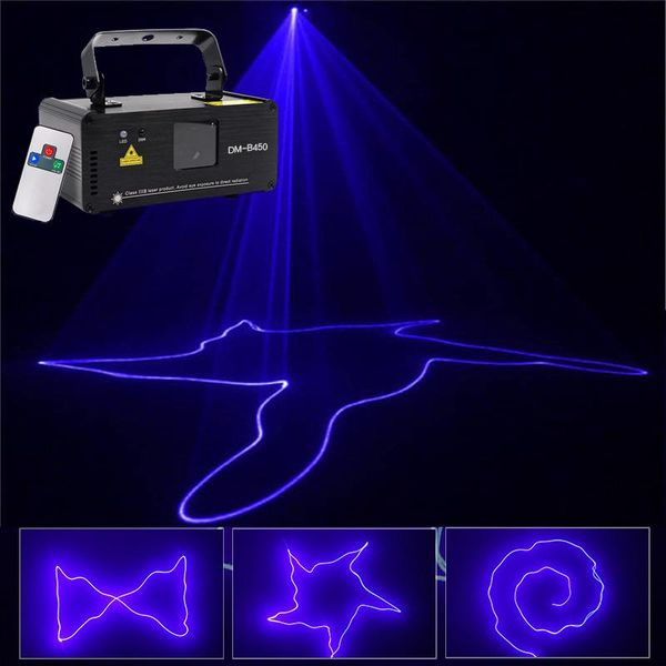 

effects sharelife mini 450mw pure blue color dmx laser scan light pro dj home party gig beam effect stage lighting remote music dm-b450