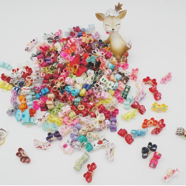 

dog apparel 50/100/300pcs handmade accessories ribbon bows pet hair supplies