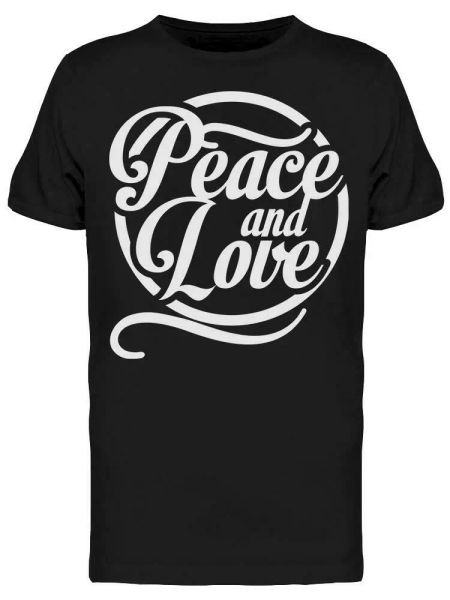 

peace and love design tee men's -image by shutterstock, White;black