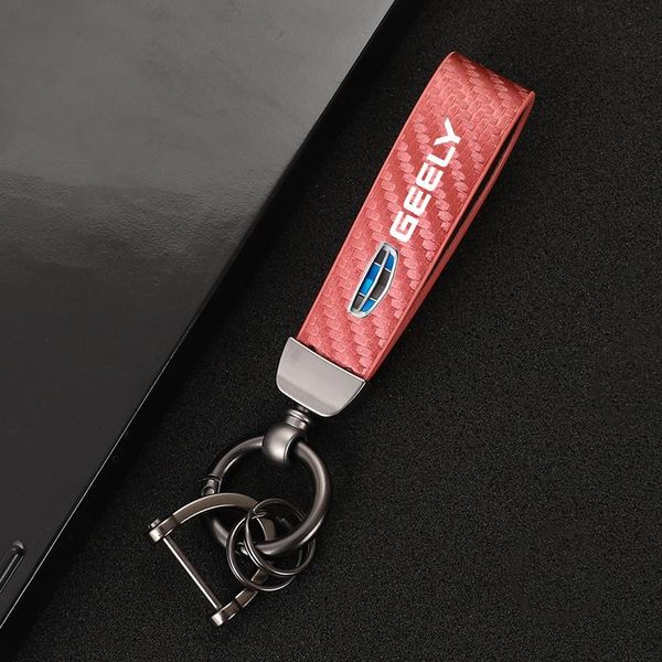 

keychains leather car keychain 360 degree rotating horseshoe key rings for geely atlas coolray cross emgrand gs gl styling accessories, Silver