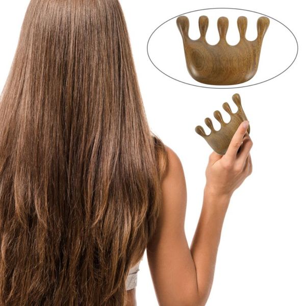 

hair brushes 1pc sandalwood wide comb creative scalp hairdressing, Silver
