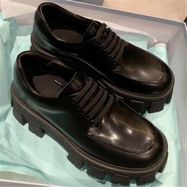 

platform leather boots women shoes mujer zapatos winter bottom fashion, Black