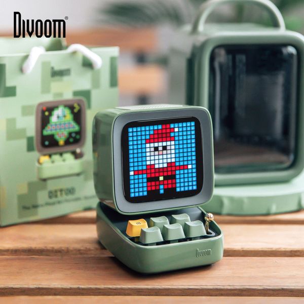

divoom ditoo retro pixel art bluetooth portable speaker alarm clock diy led display boardvalentines gift home light decoration