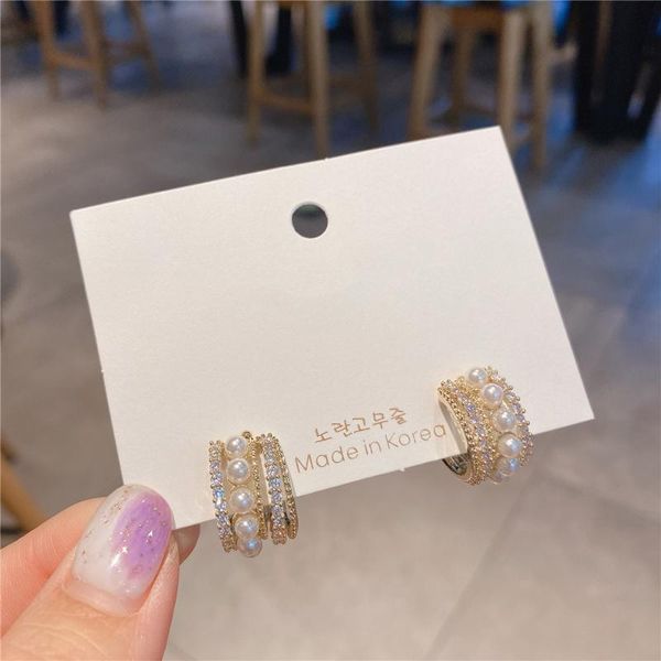 

hoop & huggie circle c ring earrings for women korean fashion jewelry accessories pendientes wholesale s925 pin, Golden;silver