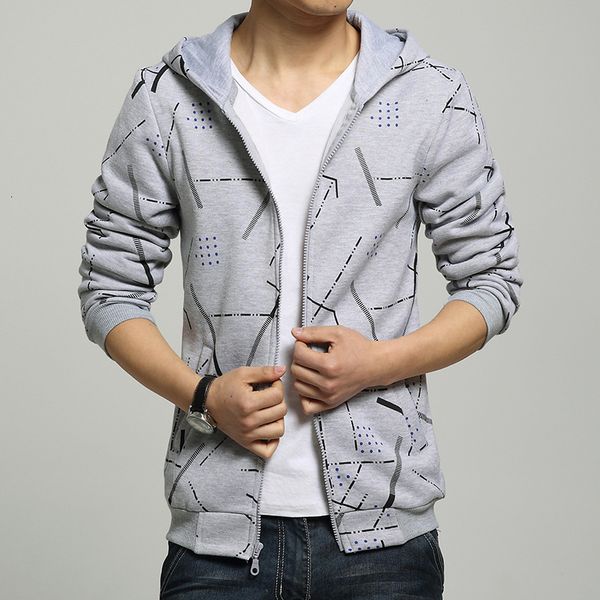 

hooded spring and autumn sweater fashion casual men's decor zipper sweater, Black