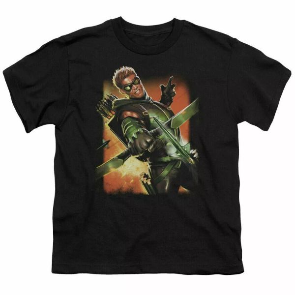 

Green Arrow Green Arrow #1 Kids Youth T Shirt Licensed DC Comic Tee Black, White;black