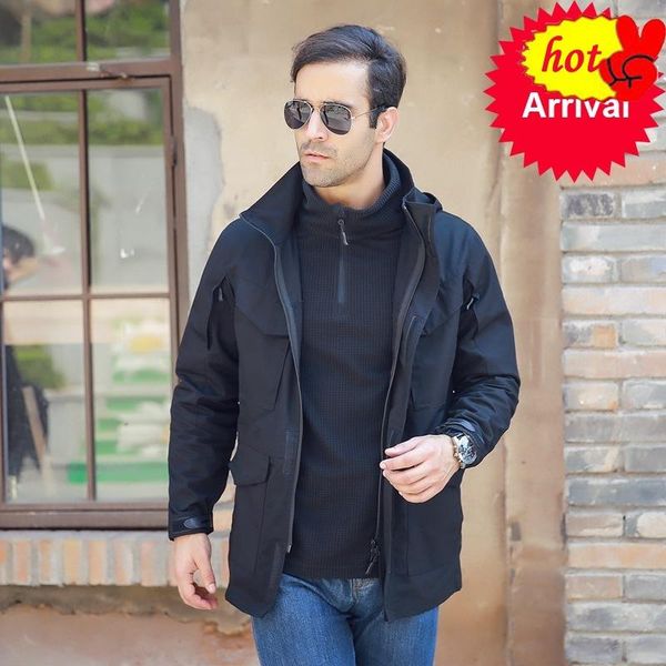 

men's jackets camouflage m65 military male clothing us army tactical windbreaker hoodie field jacket outwear casaco masculino, Black;brown