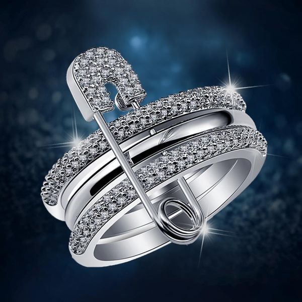 

cluster rings 2021romantic wedding for lover silver-color stainless steel couple engagement party jewelry bands gift, Golden;silver