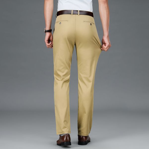 

2021 spring summer bamboo fiberglass light classic fit pants straight, Black