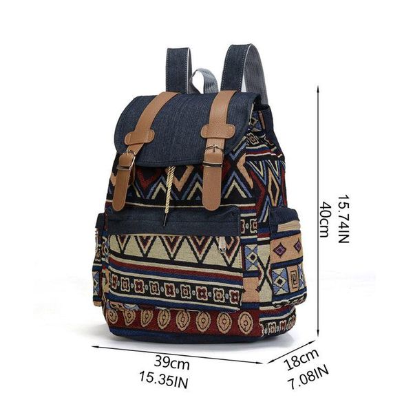 

school bags women canvas vintinge backpack ethnic bohemian daypack schoolbag 066f