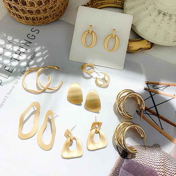 

dangle & chandelier wybu matte gold earrings for women 2021 classic hoop wholesale designer jewelry luxury gothic accessories gift, Silver