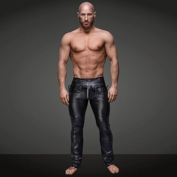 

women's panties men wetlook faux leather lingerie exotic pants pu latex catsuit zipper crotch pvc clubwear gay fetish leggings zentai, Black;pink