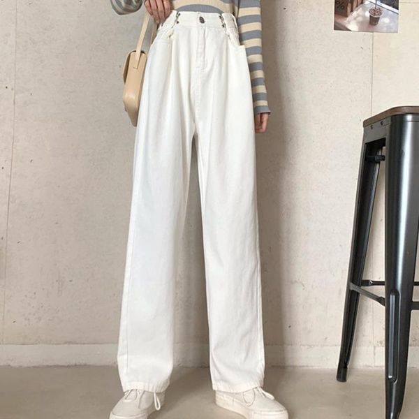 

women's jeans high waist autumn slimming adjustable hong kong style retro, Blue