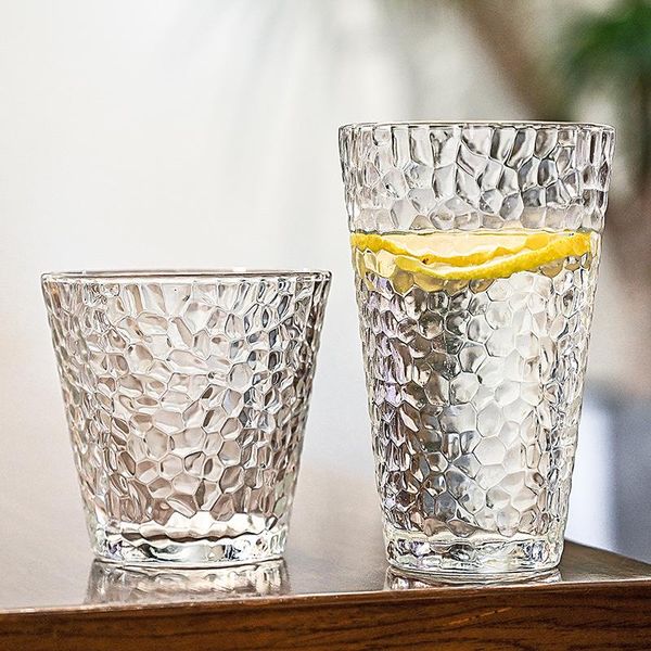 

transparent hammer glass japanese creative phnom penh high temperature resistant water cup tea juice wine glasses