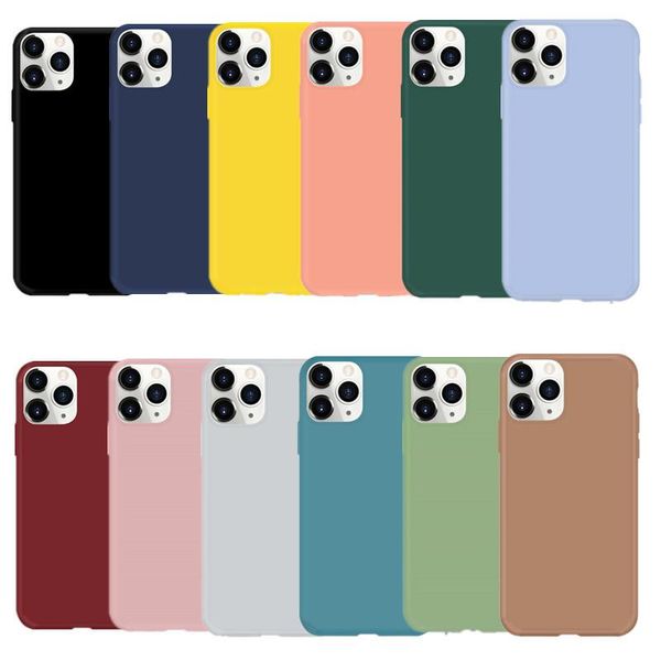 

soft candy tpu cases for iphone 11 12 pro max xr xs 7 8 plus se ultra slim matte back cover scrub cellphone cases