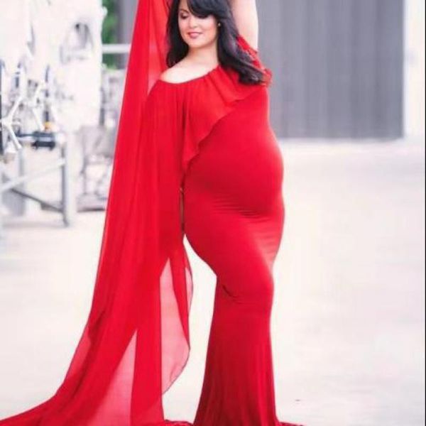 

maternity dresses ruffle sleeve maxi pography pregnant chiffon for po shoot pregnancy 1699999, White
