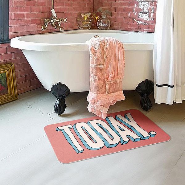 

ultra-thin letters rug nordic cuttable felt bathroom carpet today print bath room kitchen floor welcome doormat home decor carpets