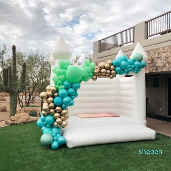 

outdoor inflatable wedding bouncer white bounce house jumping bouncy castle