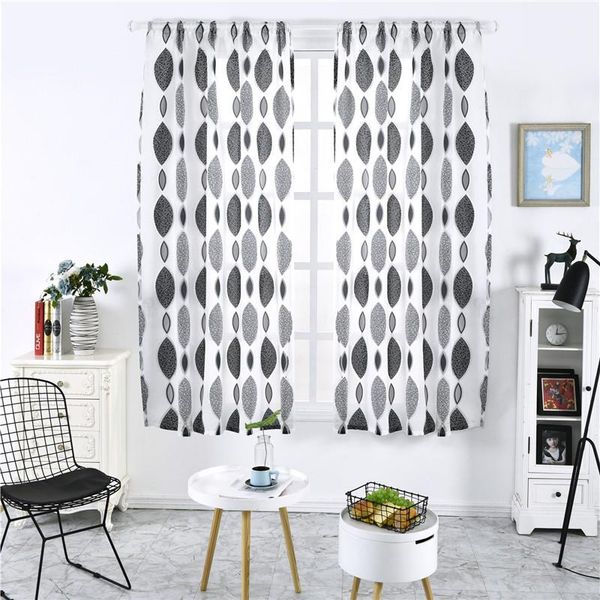 

curtain & drapes circle cut flower bubble printing window blinds bedroom living room half polyester