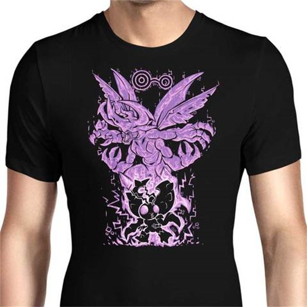 

style monster printing pattern round neck men and women comfortable loose casual short-sleeved t-shirt, White;black