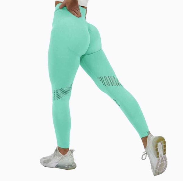 

seamless mesh exercise sports woman tights hip lift yoga pants fitness breathable soft high waist leggings outfit