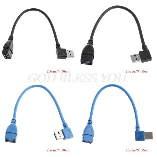 

1pc usb 3.0 right / left angle 90 degree extension cable male to female adapter cord cables drop computer & connectors