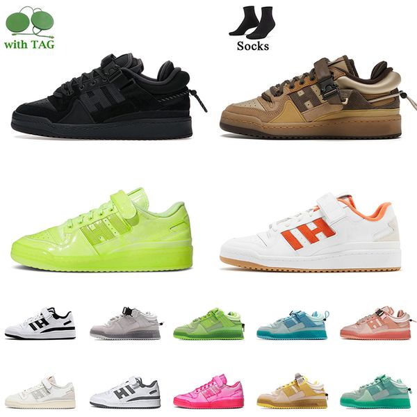 

bad bunny forum low x women mens running shoes back to school buckle brown yellow fluorescent true orange triple white royal blue orbit grey
