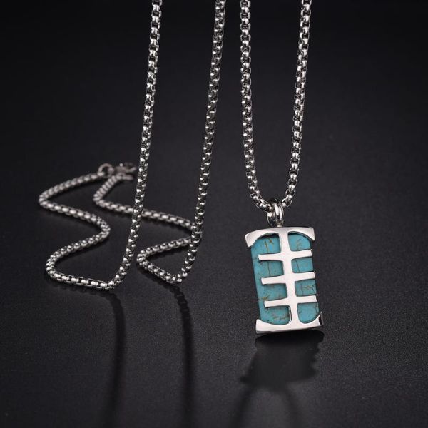

pendant necklaces boho sweet square blue stone necklace female jewelry temperament crescent clavicle chain, Silver