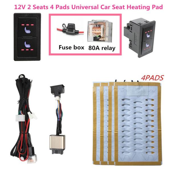

car seat covers universal 2 seats 4 pads alloy wire heated heater 12v 3 level switch winter warmer